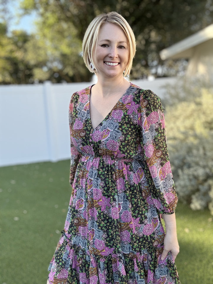 Floral Print Ruffle Dress