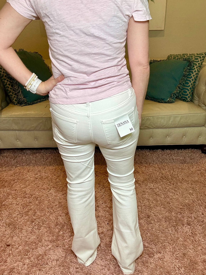 White Denim Bootcut Jeans - Reg & Curvy