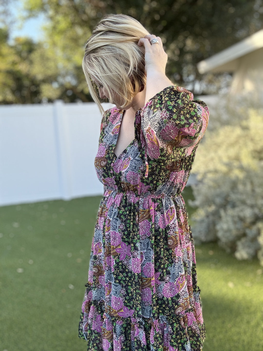 Floral Print Ruffle Dress