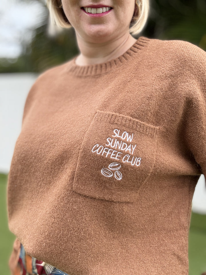 Slow Sunday Coffee Club Pullover Sweater