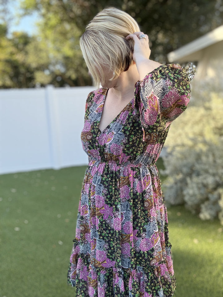 Floral Print Ruffle Dress