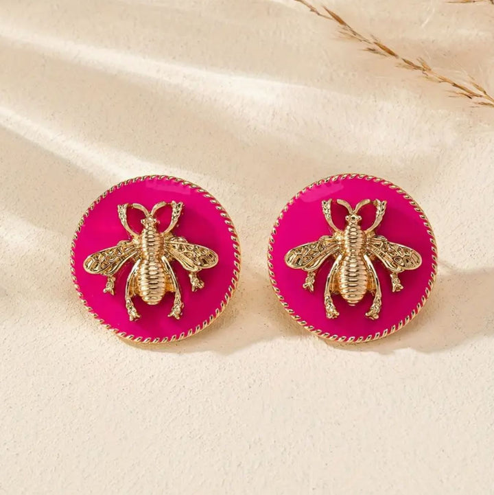 Bee Enamel Stud Earrings - 2 Colors - Lolo Viv Boutique