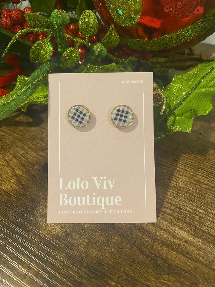 Black and White Plaid Earrings - Lolo Viv Boutique