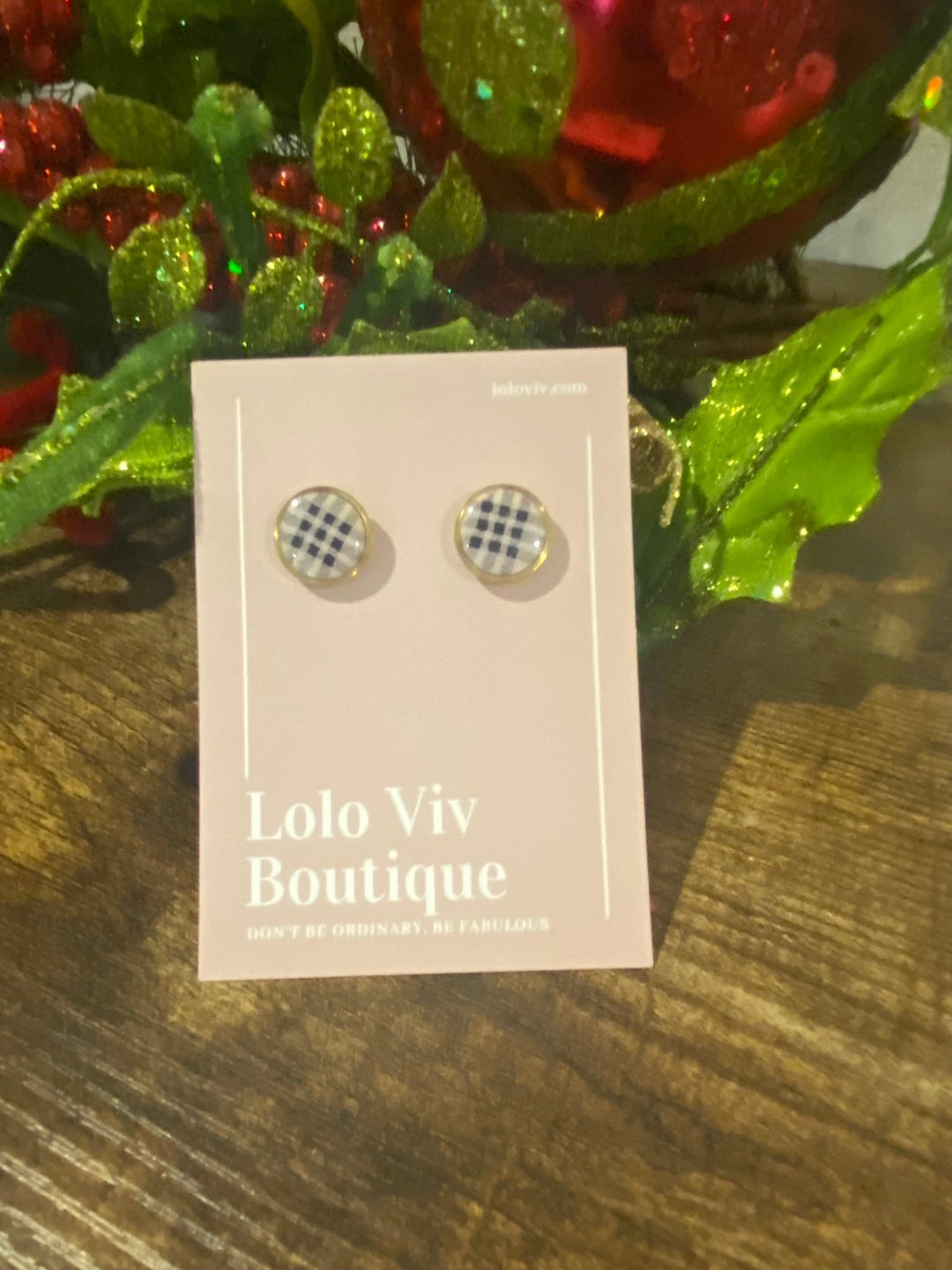 Black and White Plaid Earrings - Lolo Viv Boutique