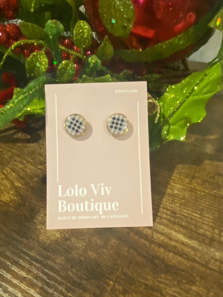 Black and White Plaid Earrings - Lolo Viv Boutique