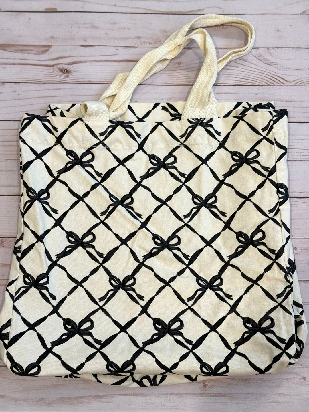 Black Bows Canvas Tote Bag - Lolo Viv Boutique