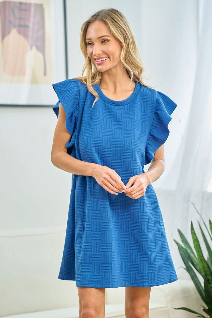 Blue Breeze Flutter Sleeve Dress - Reg & Curvy - Lolo Viv Boutique