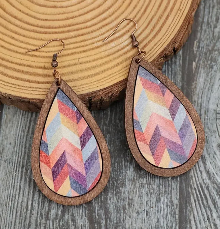 Boho Chevron Teardrop Earrings - Lolo Viv Boutique