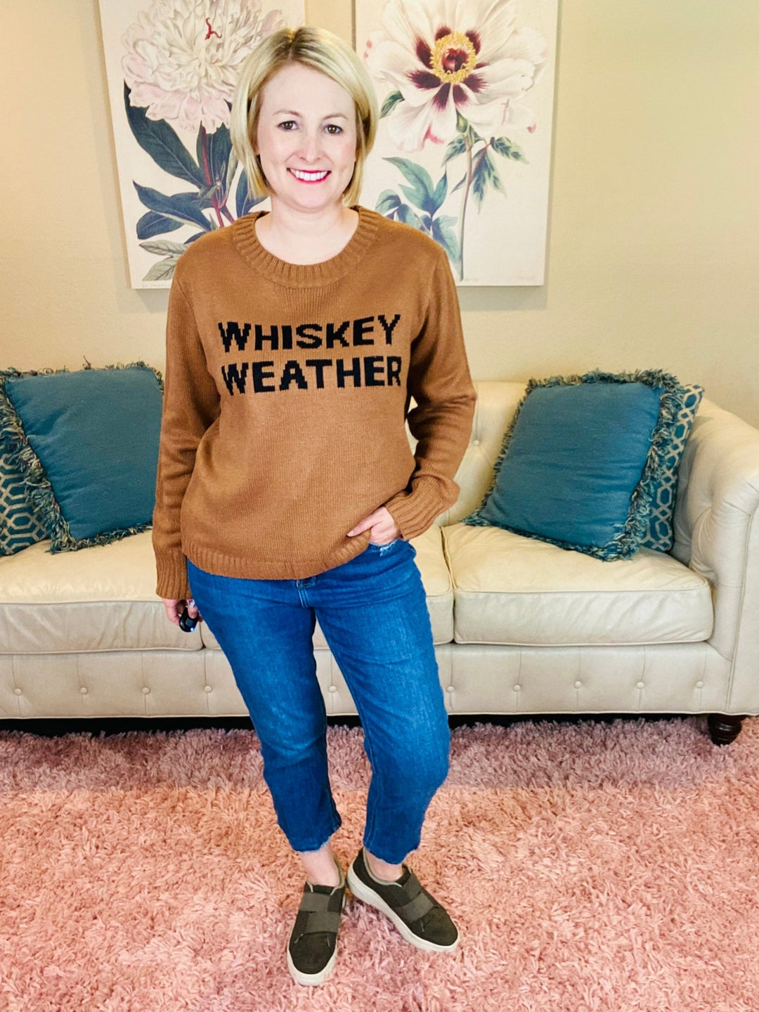 Brown Whiskey Weather Sweater - Lolo Viv Boutique