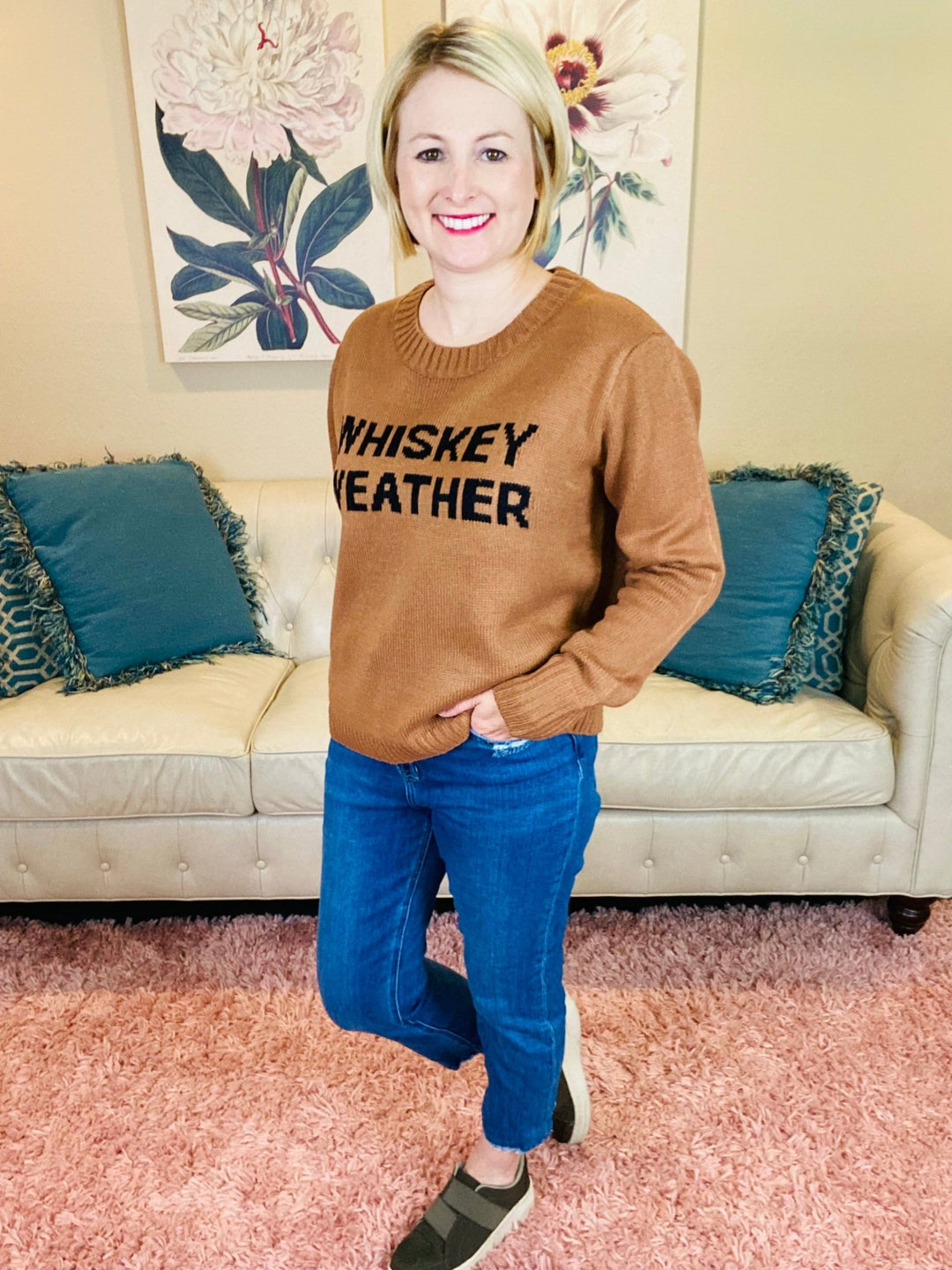 Brown Whiskey Weather Sweater - Lolo Viv Boutique