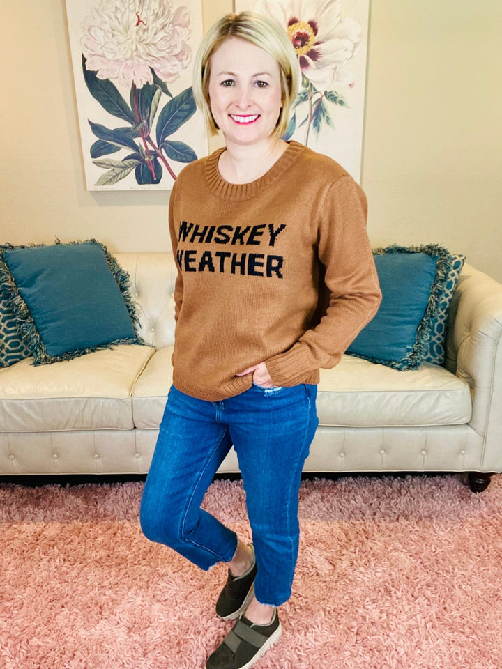 Brown Whiskey Weather Sweater - Lolo Viv Boutique