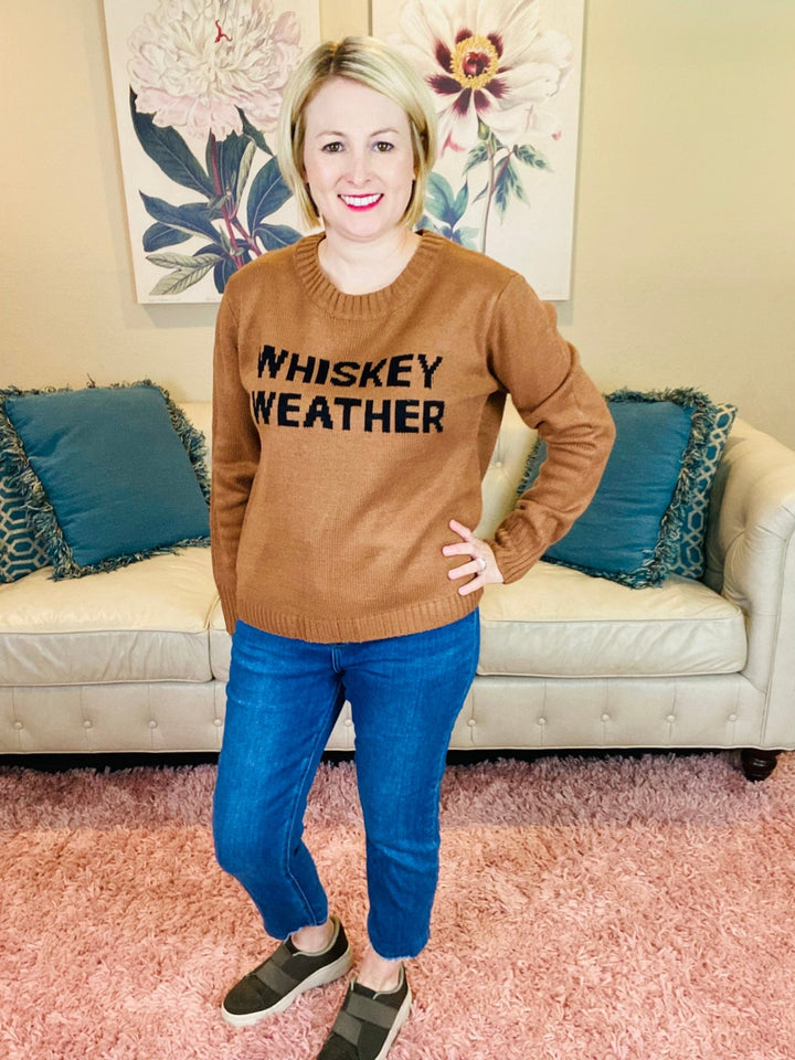 Brown Whiskey Weather Sweater - Lolo Viv Boutique