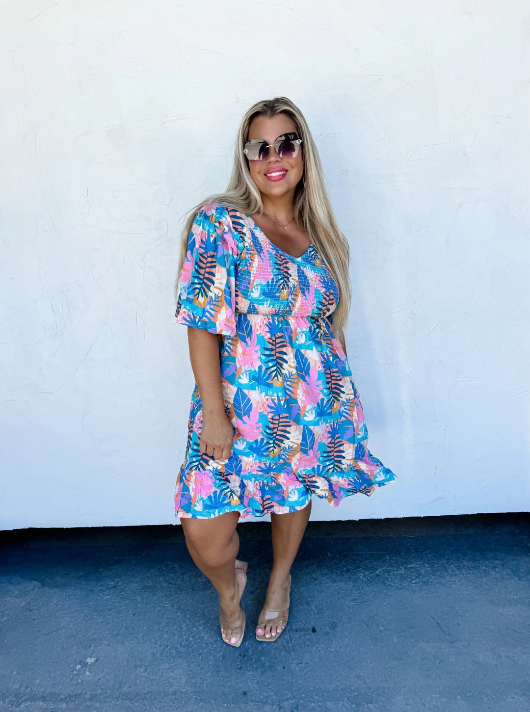 Cabana Days Smocked Dress - Reg & Curvy - Lolo Viv Boutique