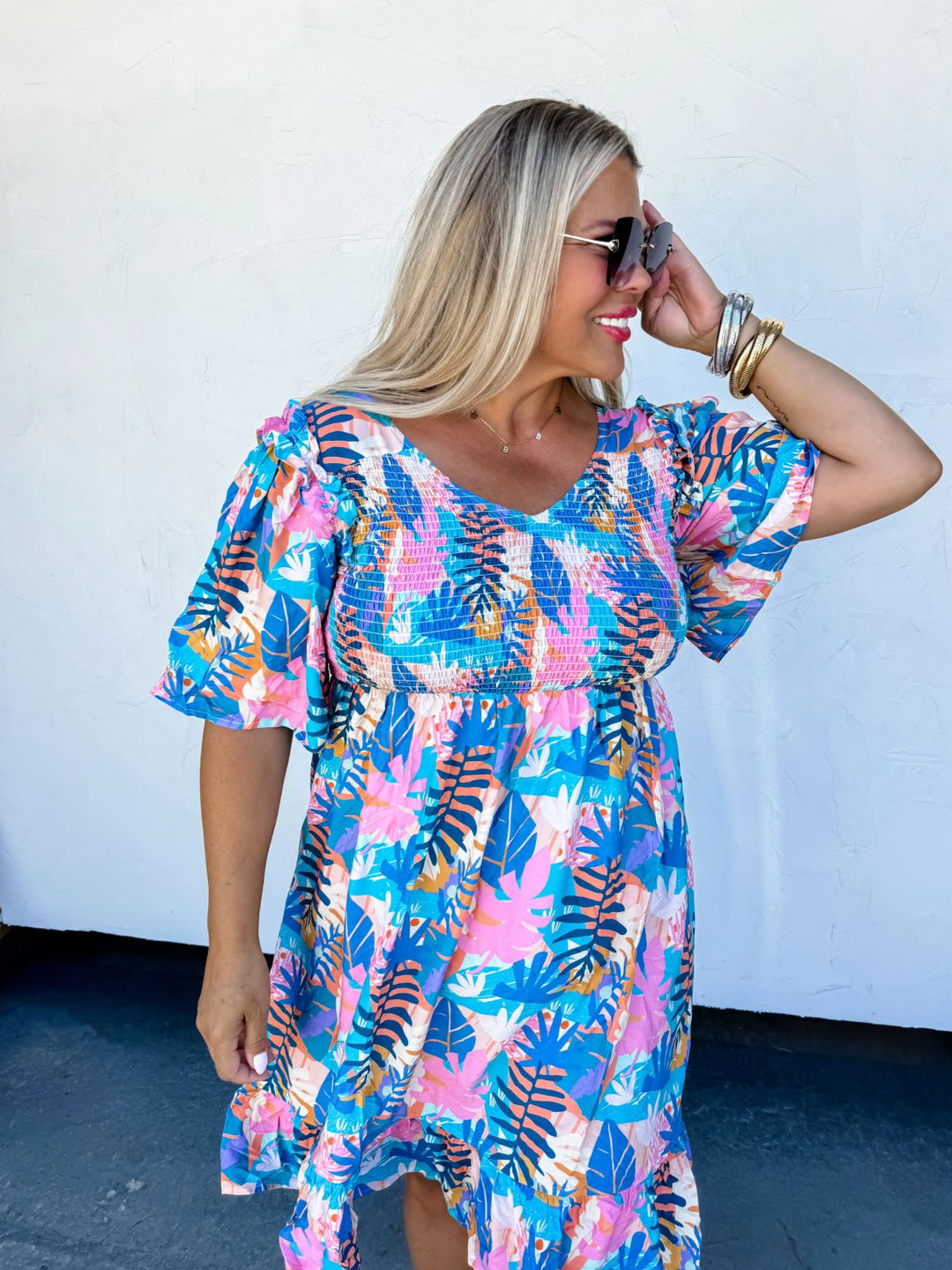 Cabana Days Smocked Dress - Reg & Curvy - Lolo Viv Boutique