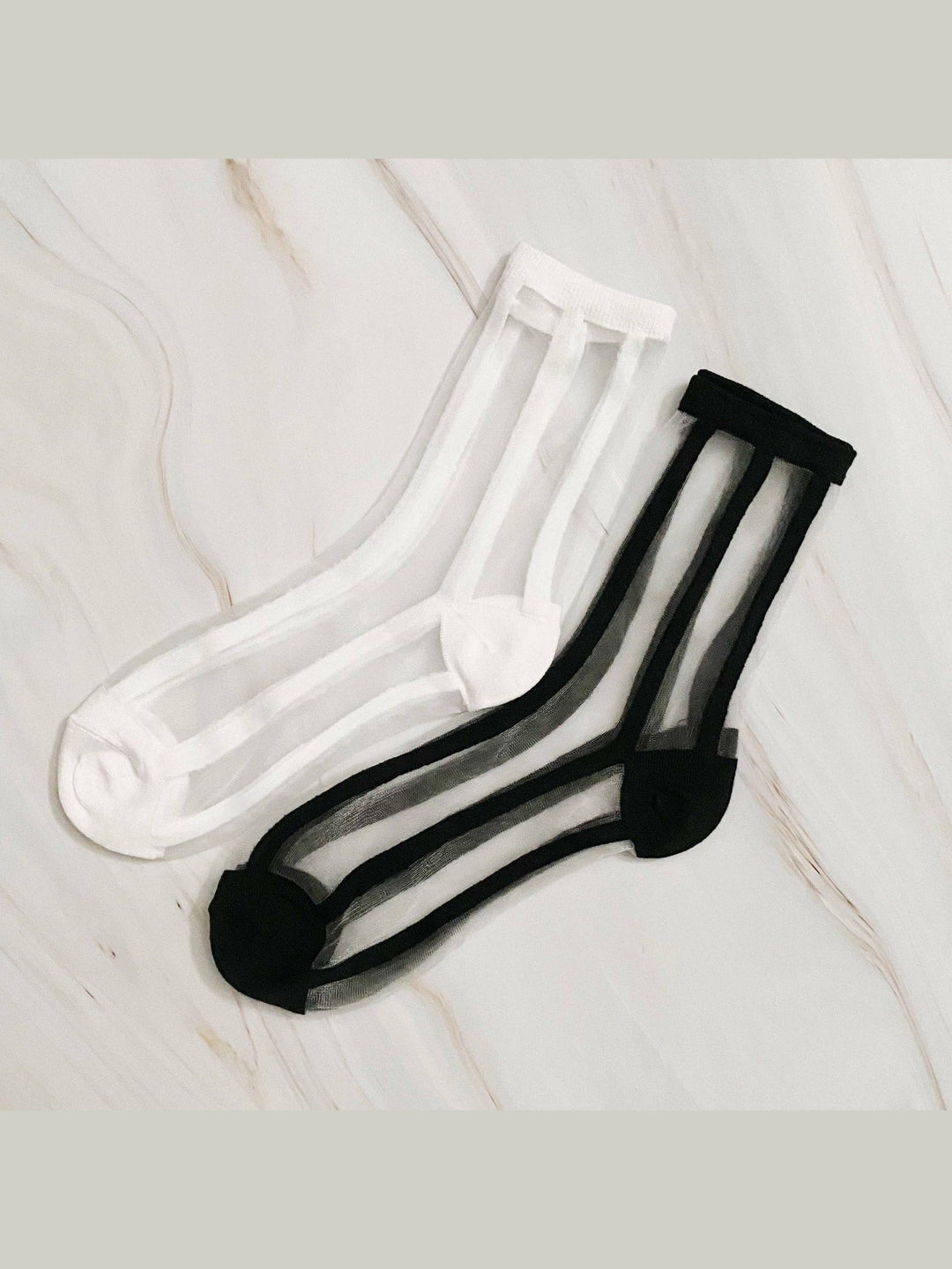 Chic In Line sheer Socks Set Of 2 Pairs - Lolo Viv Boutique
