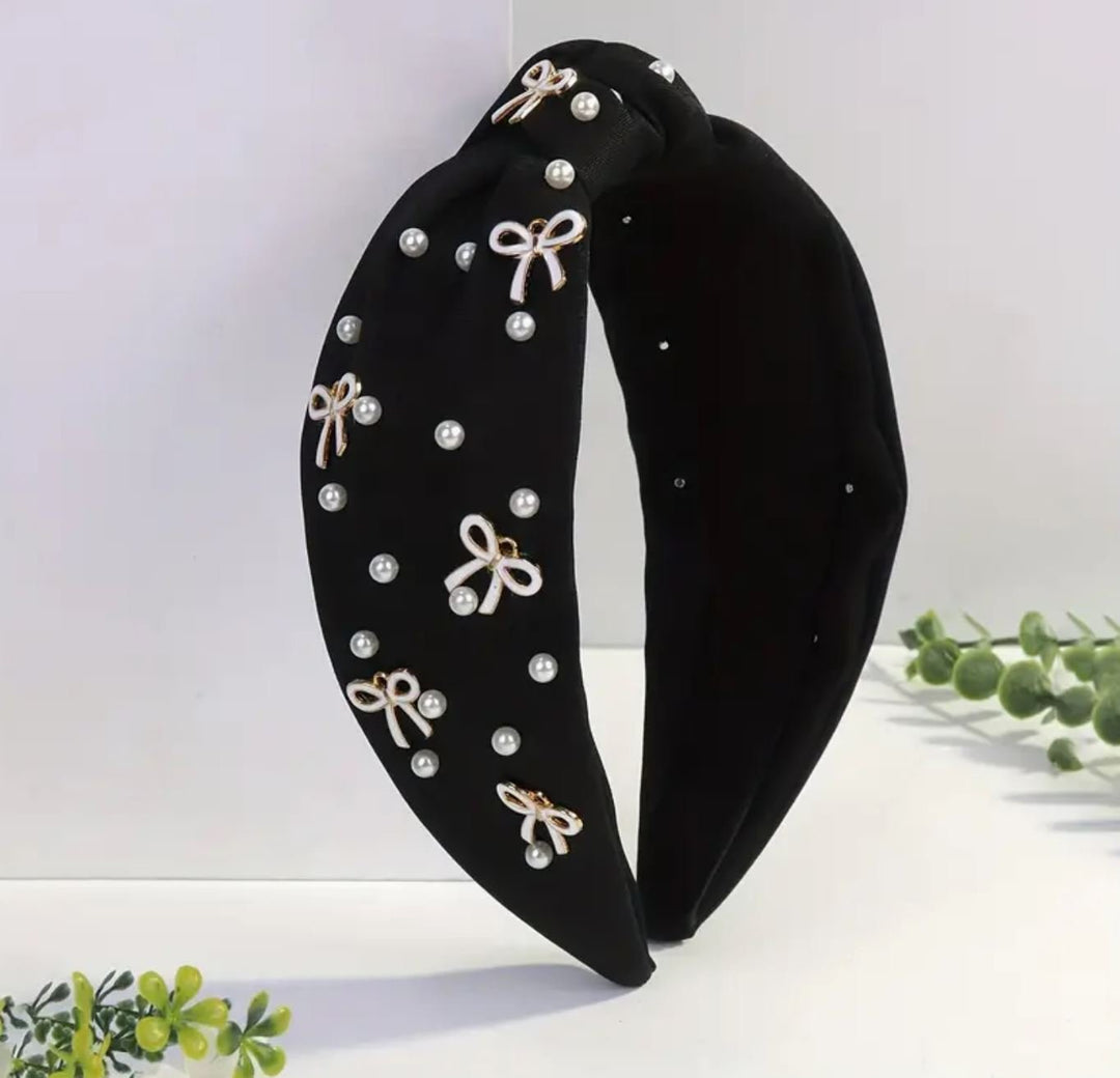 Classic Bow & Pearl Headbands - 2 Colors - Lolo Viv Boutique