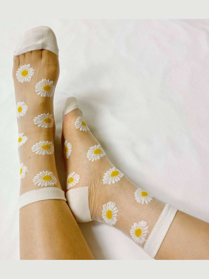 Daisy Field Sheer Socks Set Of 2 Pairs - Lolo Viv Boutique