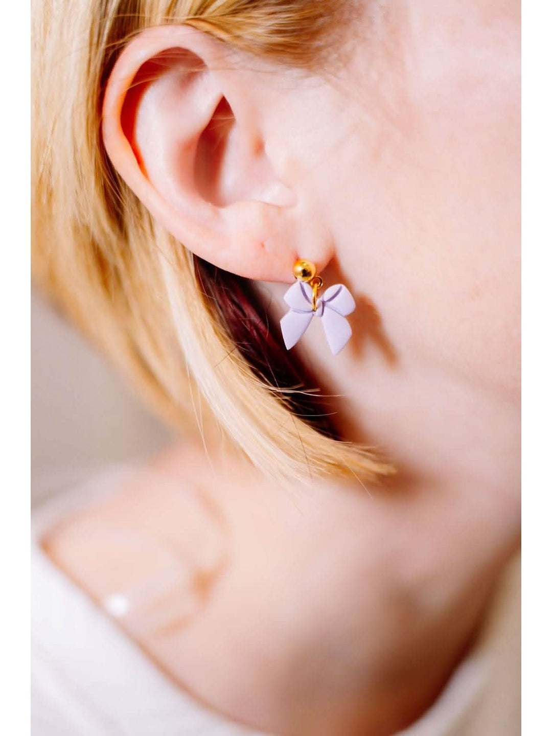 Dangly Bow Stud Post Earrings - Lolo Viv Boutique