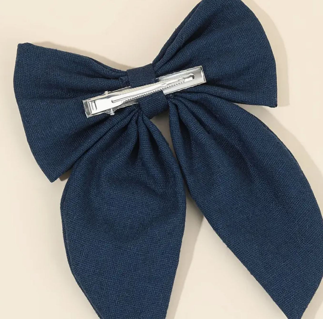 Enchanting Navy Floral Bow - Lolo Viv Boutique