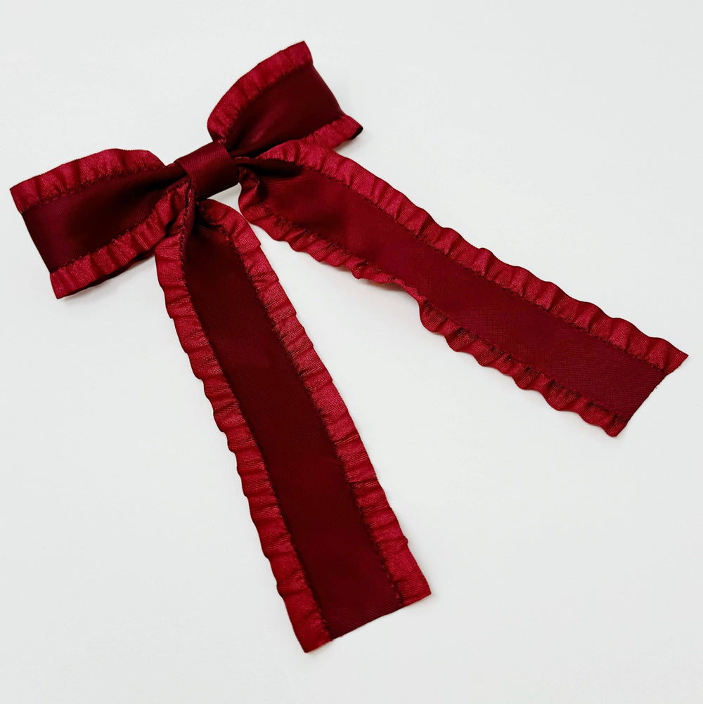 Frill Bow Hair Clip - 3 Colors - Lolo Viv Boutique