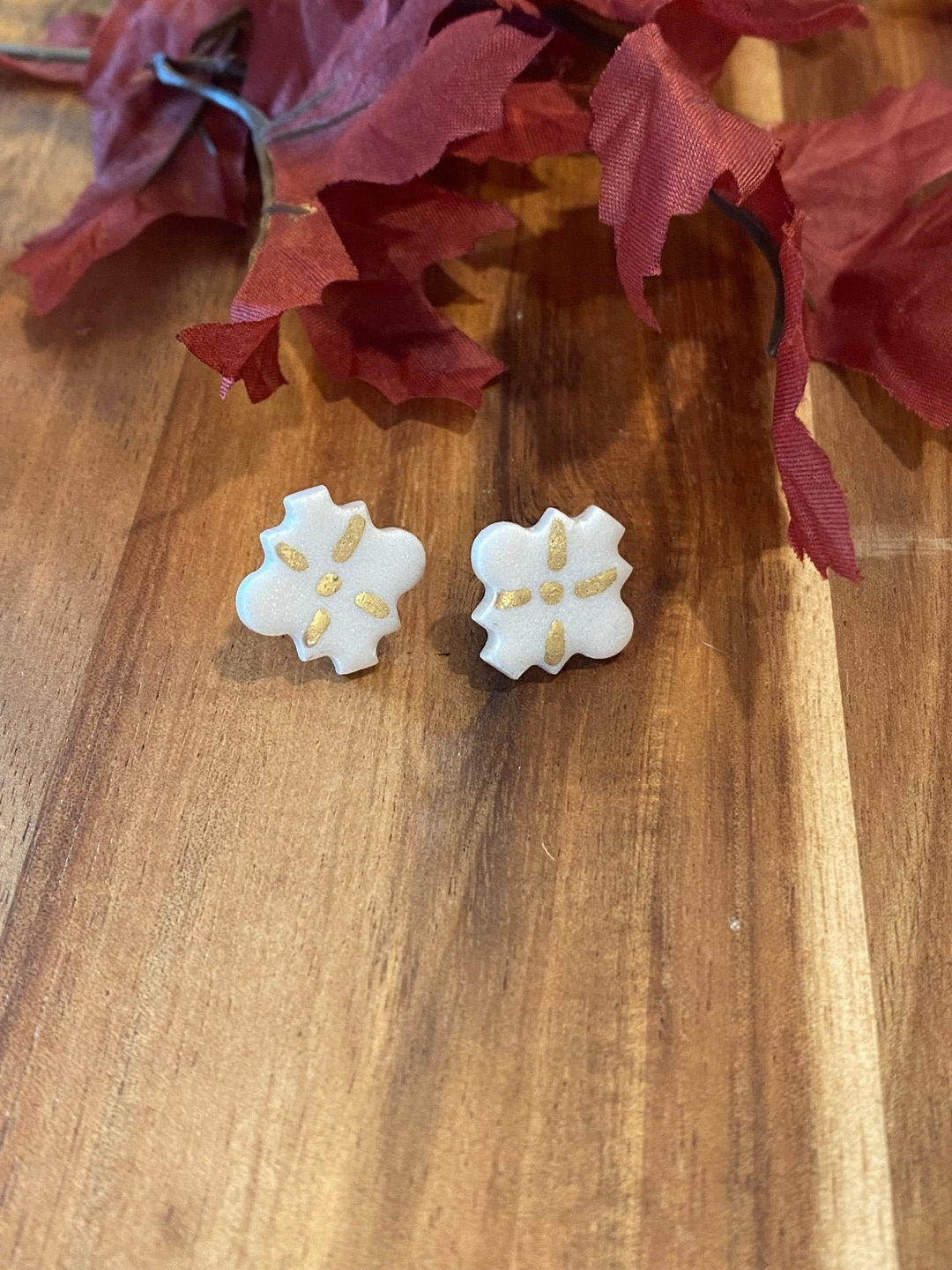 Geometric Stud Earrings with Gold Accents - Lolo Viv Boutique