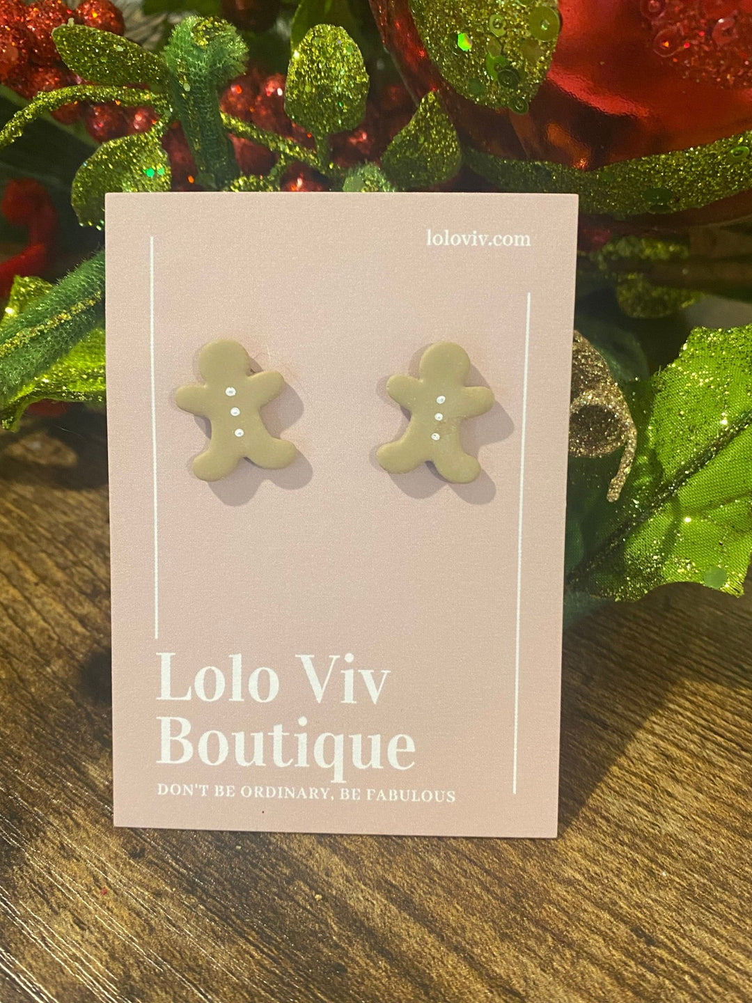 Gingerbread Man Earrings - Lolo Viv Boutique