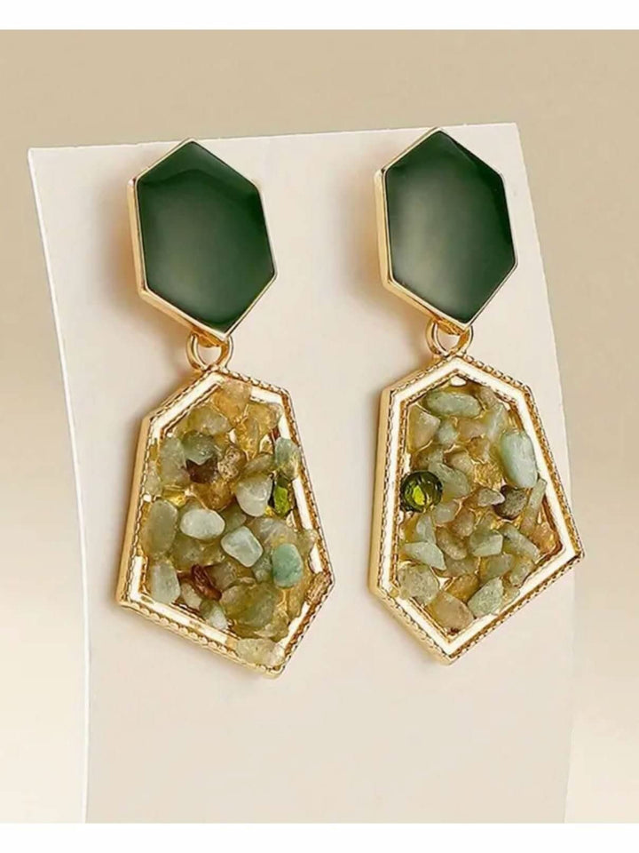 Green Gem Earrings - Lolo Viv Boutique