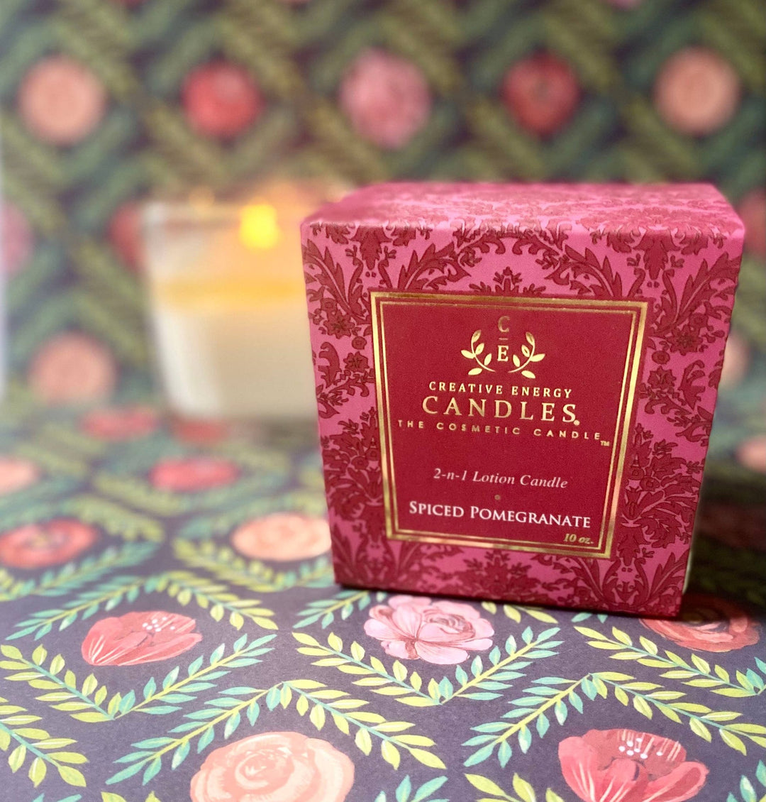 Holiday Spiced Pomegranate: 2 - in - 1 Soy Lotion Candle - Lolo Viv Boutique