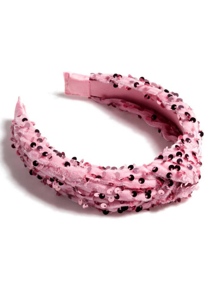 Knotted Pink Sequins Headband - Lolo Viv Boutique