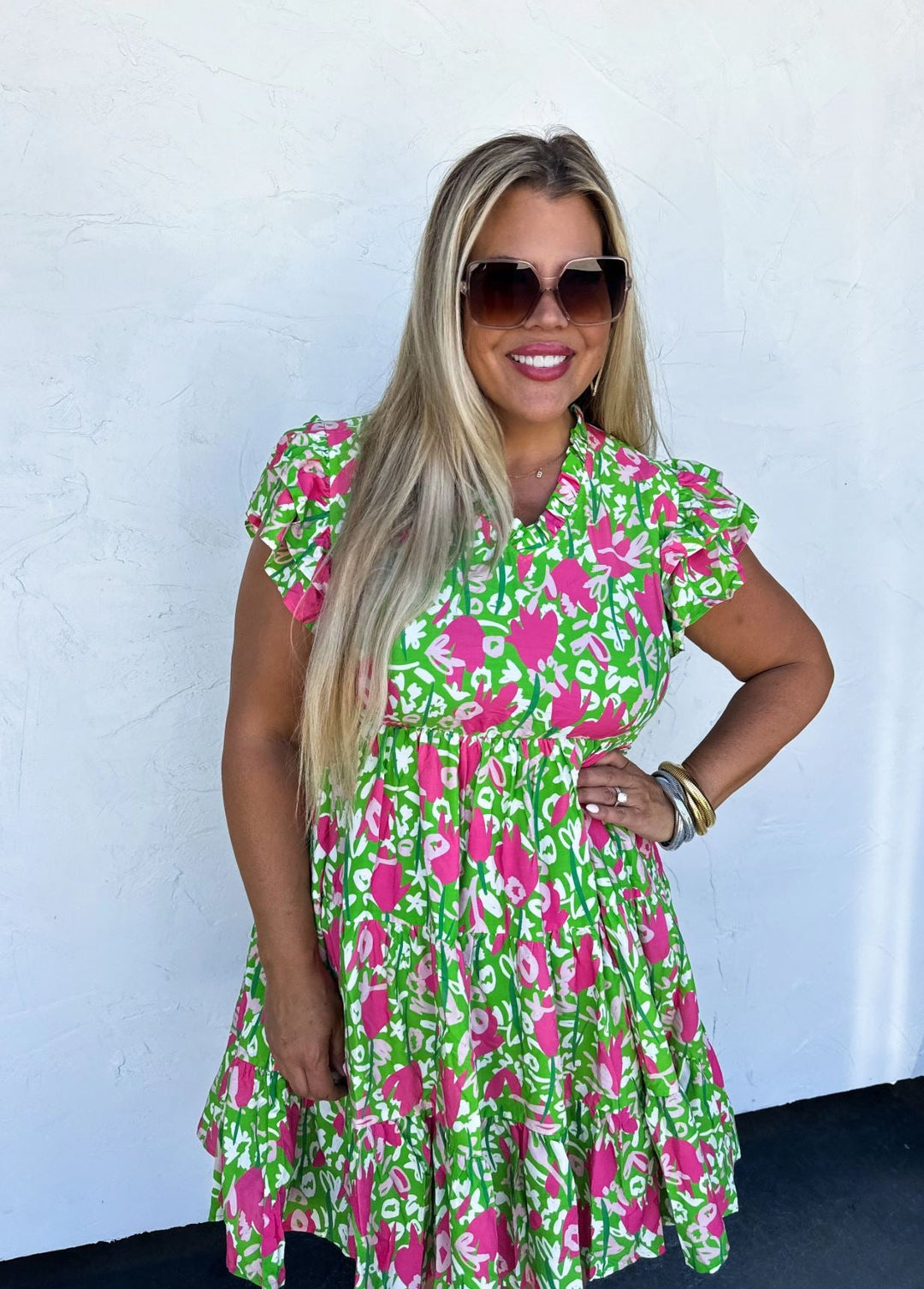 Luciana Floral Dress - Reg & Curvy - Lolo Viv Boutique