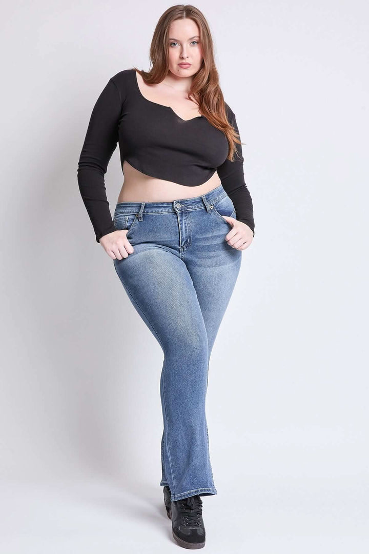 Mid - Rise Bootcut Jeans - Curvy - Lolo Viv Boutique