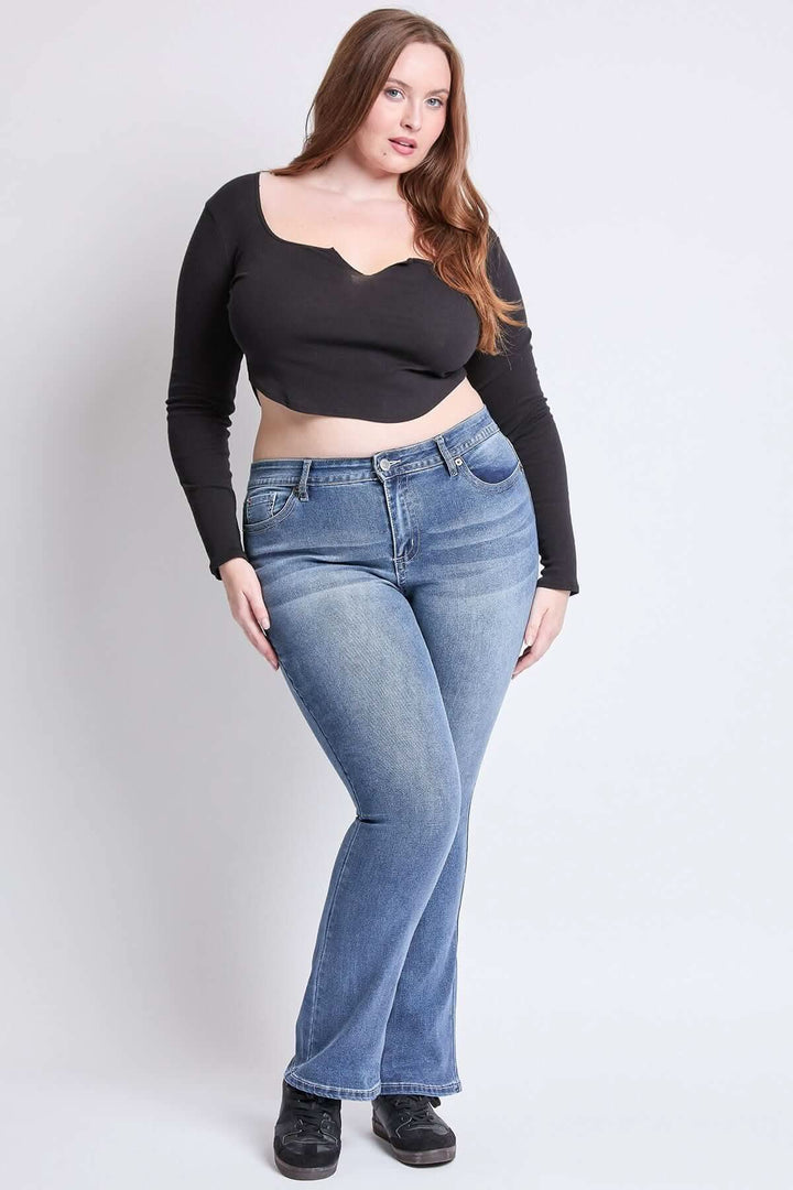 Mid - Rise Bootcut Jeans - Curvy - Lolo Viv Boutique