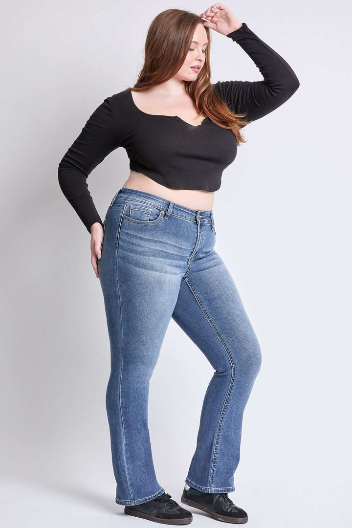 Mid - Rise Bootcut Jeans - Curvy - Lolo Viv Boutique