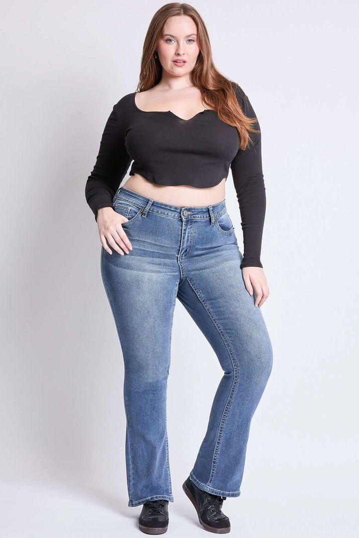 Mid - Rise Bootcut Jeans - Curvy - Lolo Viv Boutique