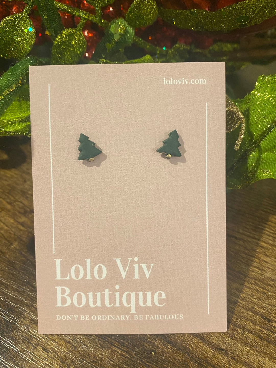 Mini Green Christmas Tree Earrings - Lolo Viv Boutique