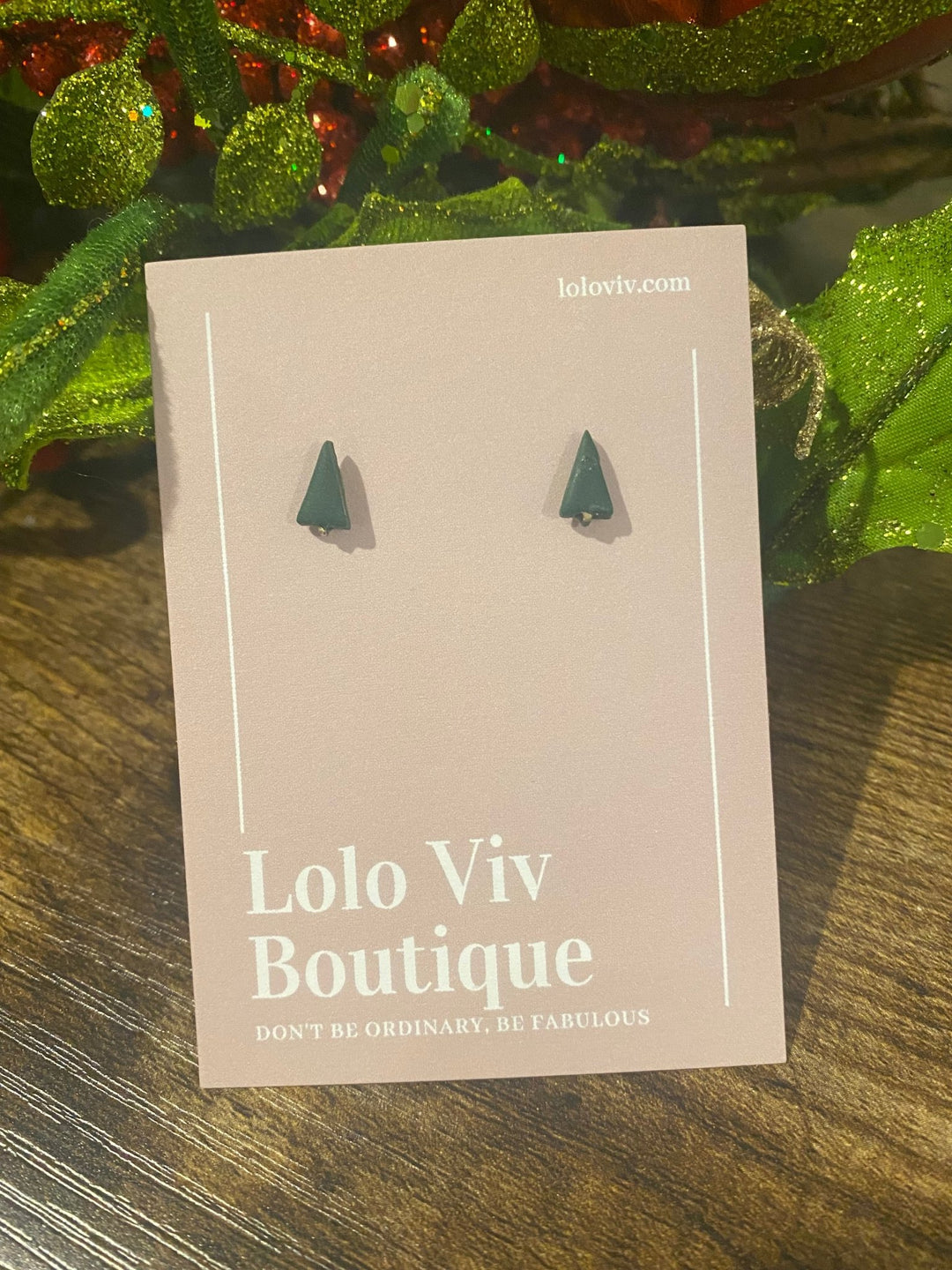 Mini Straight Christmas Tree Earrings - Lolo Viv Boutique