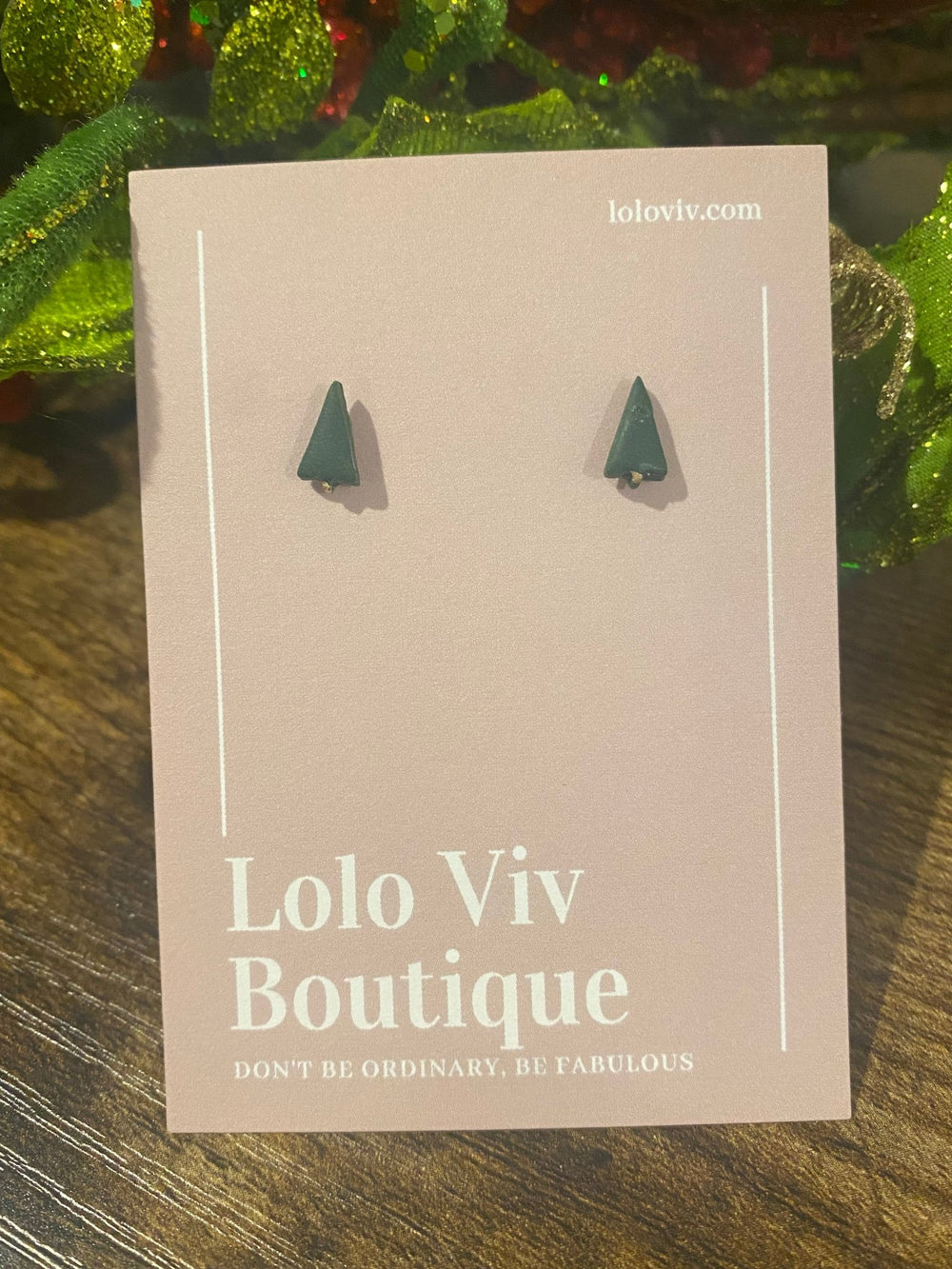 Mini Straight Christmas Tree Earrings - Lolo Viv Boutique