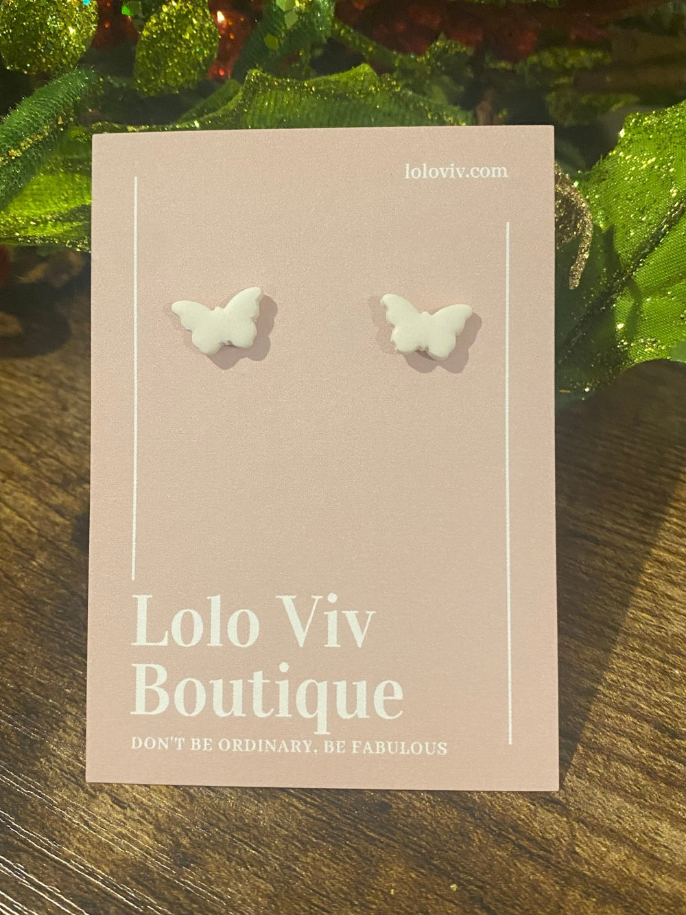 Mini White Butterfly Earrings - Lolo Viv Boutique