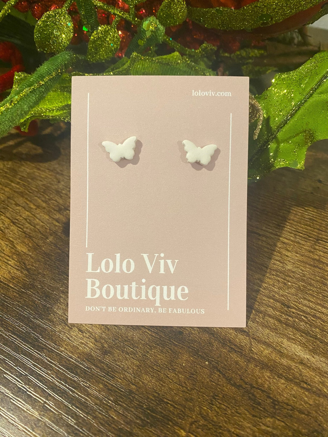 Mini White Butterfly Earrings - Lolo Viv Boutique