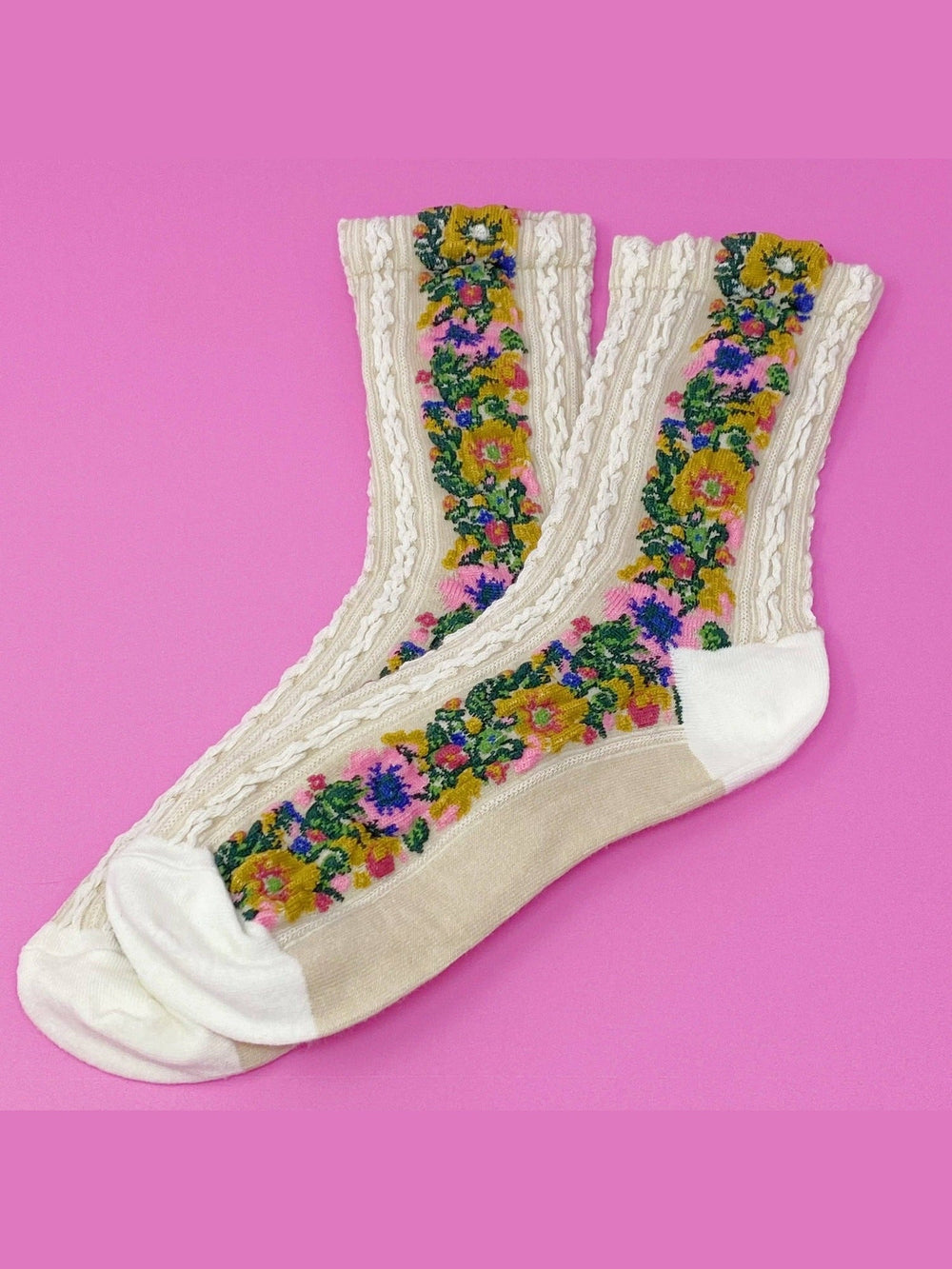 Noble Floral Beauty Socks - Lolo Viv Boutique