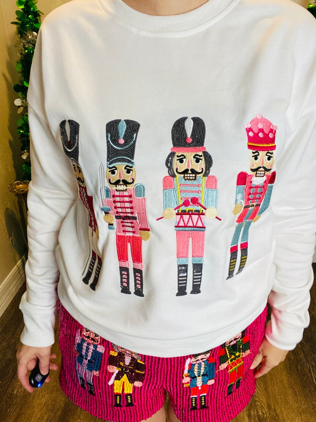 Nutcracker Sequined & Embroidered Sweater - Lolo Viv Boutique