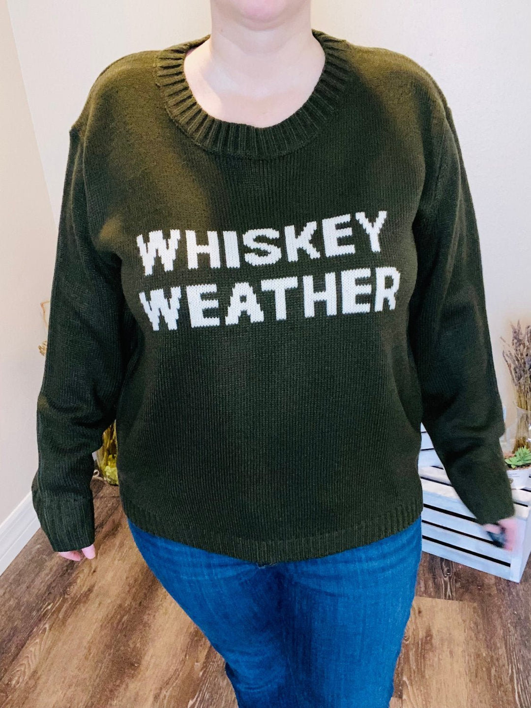 Olive Whiskey Weather Sweater - Lolo Viv Boutique