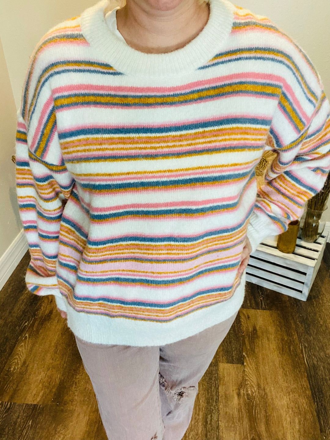 Oversized Cozy Striped Fall Sweater - Lolo Viv Boutique