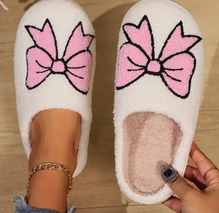 Pink Bow All Season Slippers - Lolo Viv Boutique