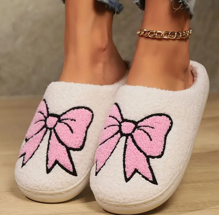 Pink Bow All Season Slippers - Lolo Viv Boutique