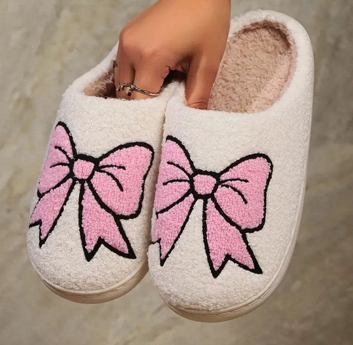 Pink Bow All Season Slippers - Lolo Viv Boutique