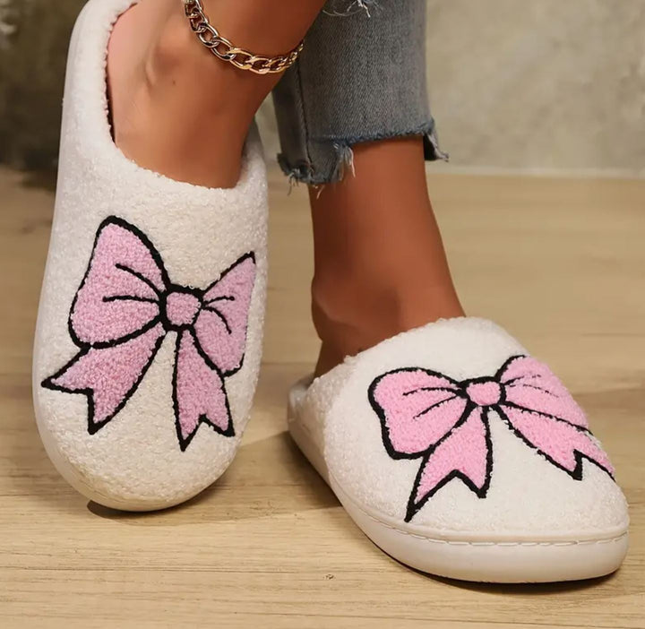 Pink Bow All Season Slippers - Lolo Viv Boutique