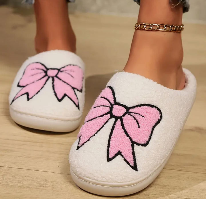 Pink Bow All Season Slippers - Lolo Viv Boutique