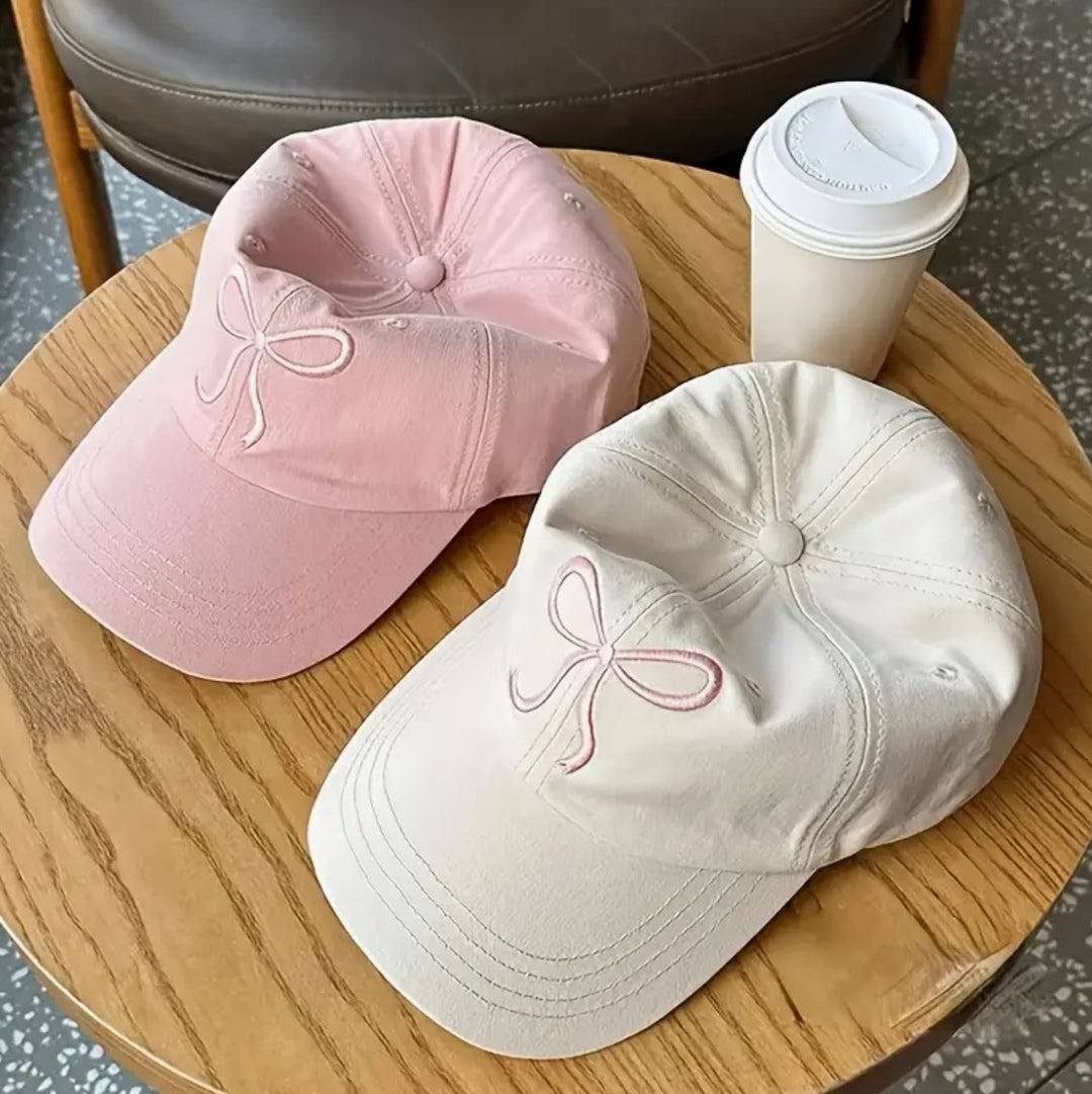 Pink Bow Baseball Cap - 2 Colors - Lolo Viv Boutique