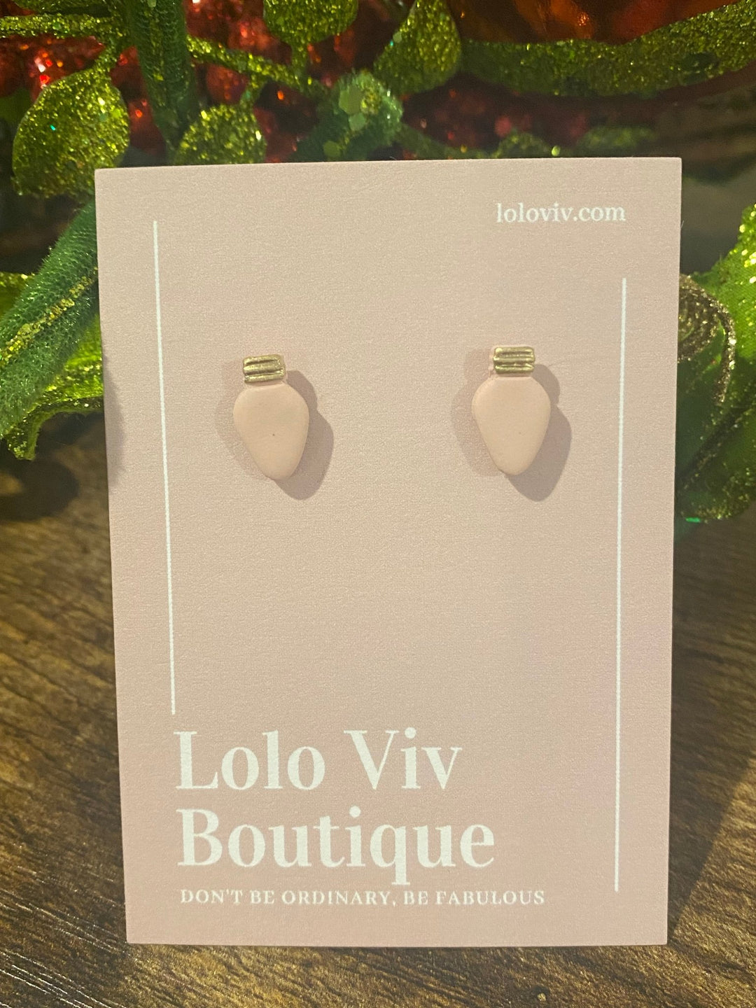 Pink Christmas Light Bulb Earrings - Lolo Viv Boutique